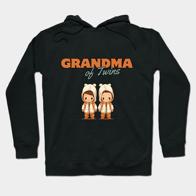 Grandma Of Twins, grandmother's day Hoodie by Pattyld